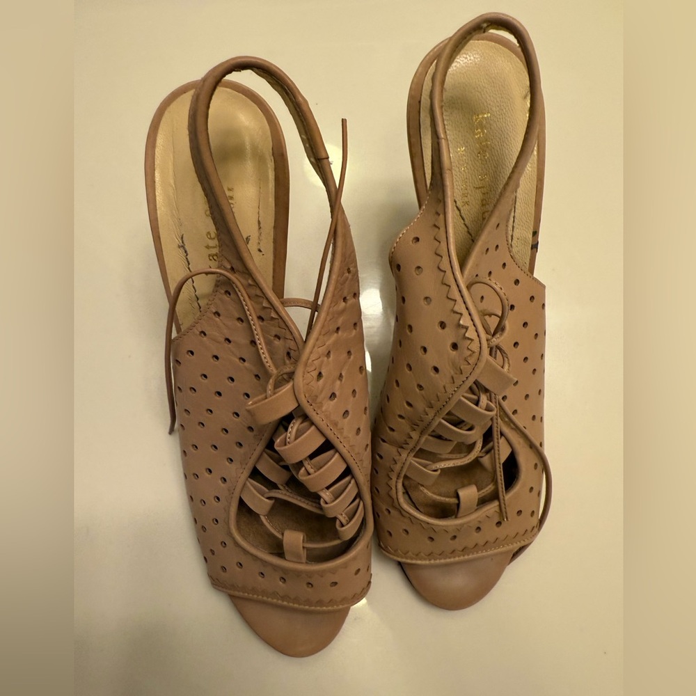 Kate Spade Nude Lace-up Pumps